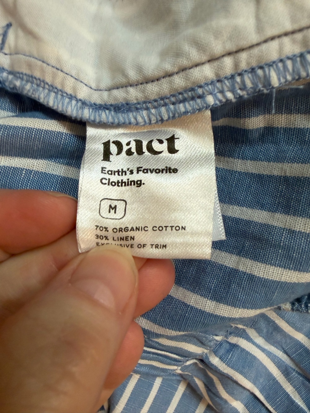 Pact Blue and White Canopy Linen/Cotton Blend Wrap Maxi Skirt Size M - Picture 9 of 10